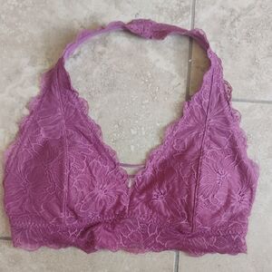 Gilly Hicks | Purple Lace Halter Bralette | M | EUC